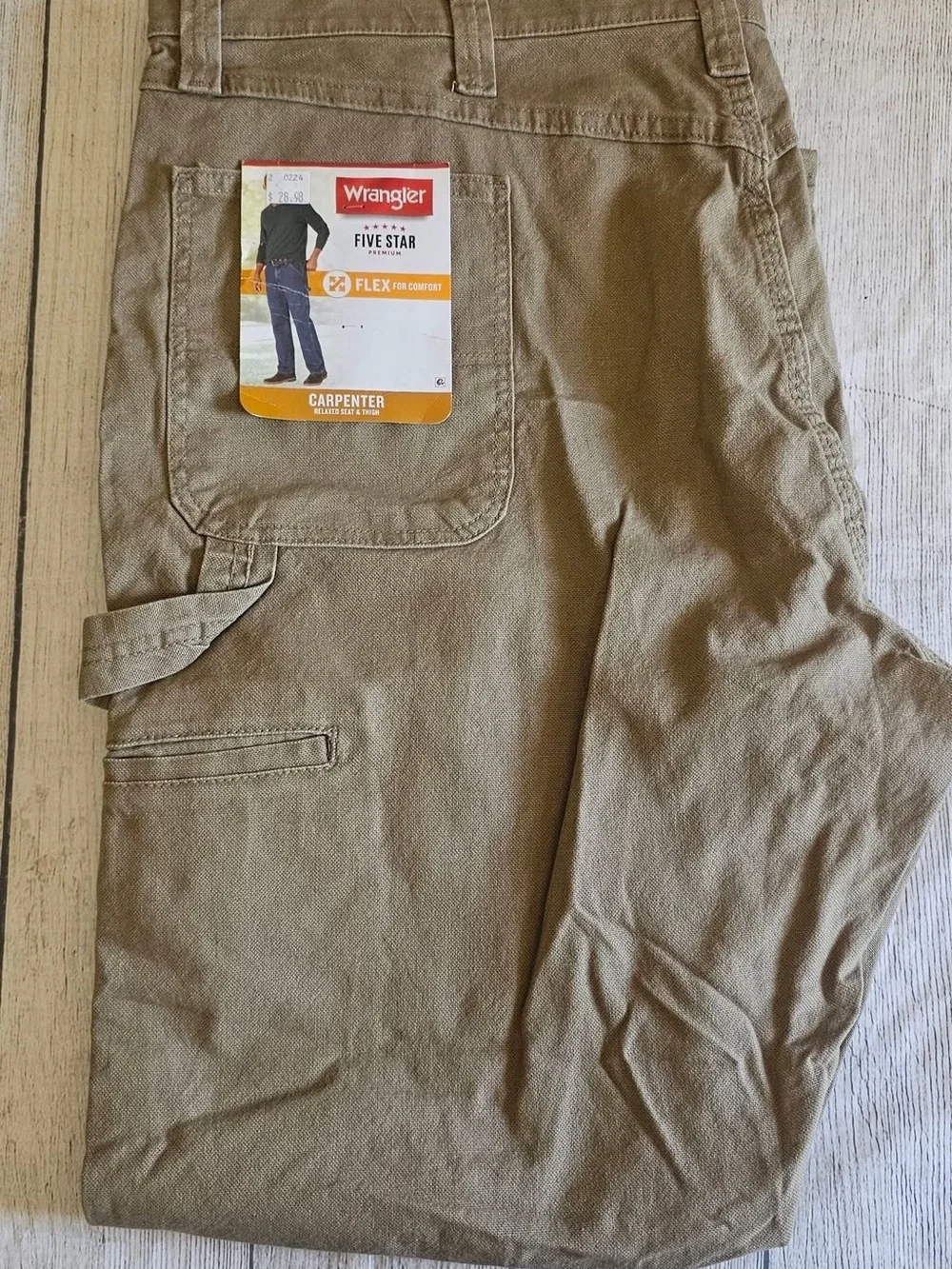 Wrangler Men’s Carpenter Pants in Khaki - Flex Fit